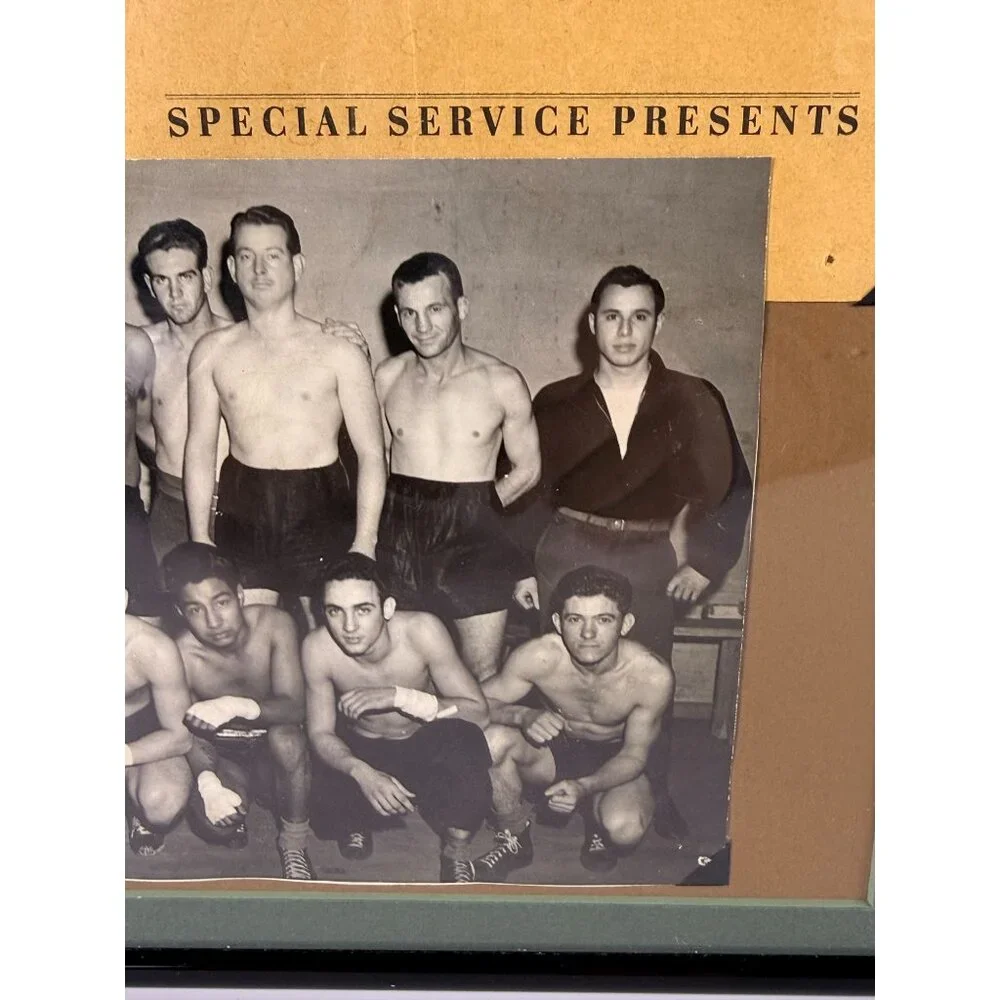 WWII 1945 Boxing Program 4th vs 1st Infantry Division‎ Photo Regensburg Germany